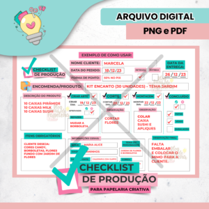 CheckList de Produção Papelaria Criativa- PDF e PNG