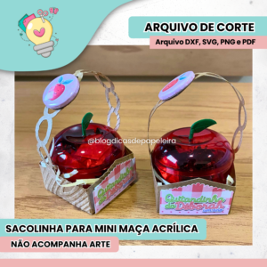 Sacolinha para Mini Maça Acrílica - Arte não inclusa